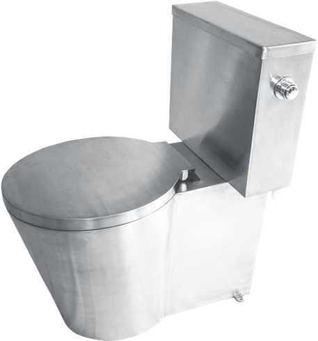 Premium Stainless Steel Brushed Toilet Bowl with Lid and Built-in Tank